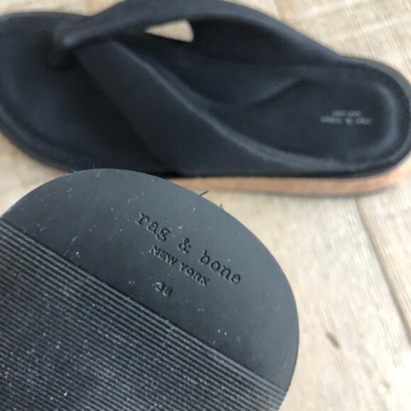 RAG & BONE Parque black recycled neoprene flip flops Size 38 - Picture 4 of 6